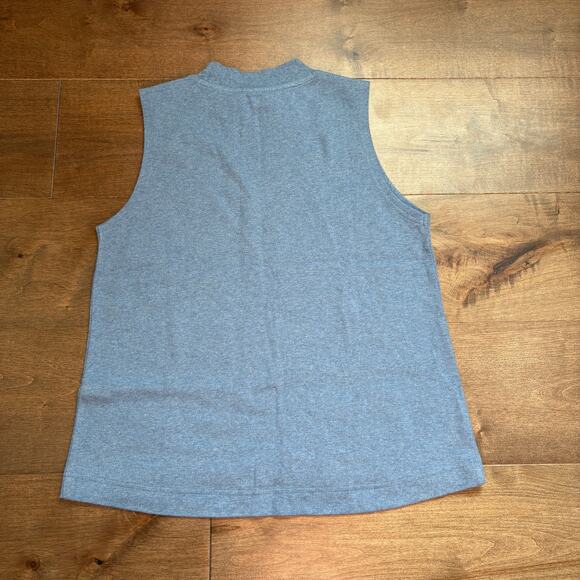 Pact Women's Airplane Mock Neck Shell Blue Sample size Small NWT - Picture 4 of 6